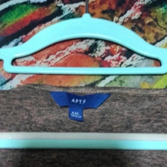 Apt 9 blouse plus size XXL dusty pink with‎ gray - Picture 4 of 7